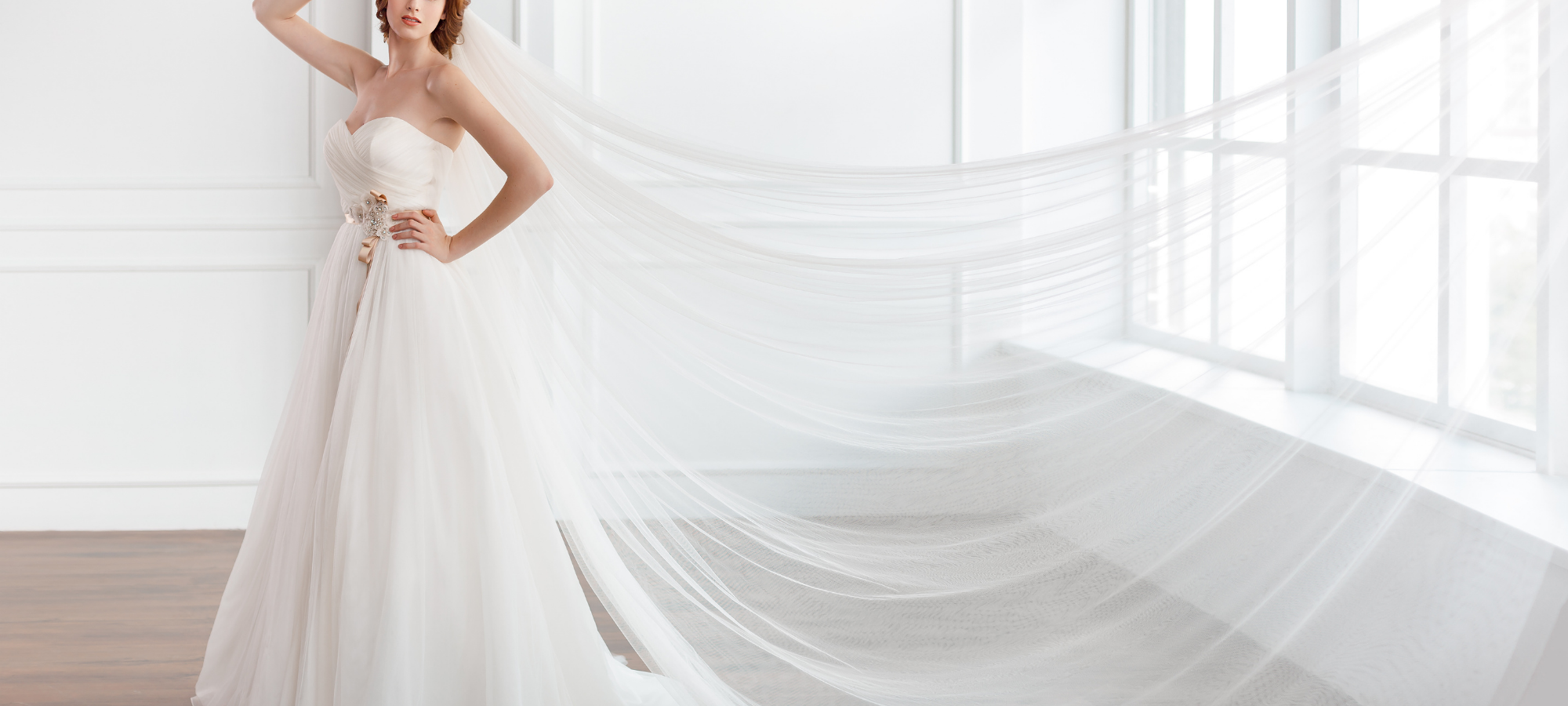 flowing wedding gown 